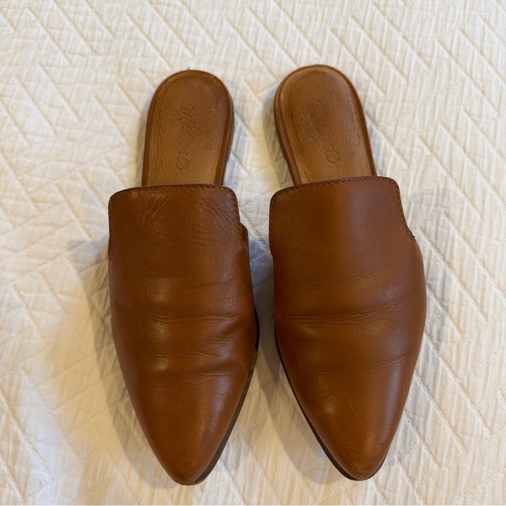 Madewell Gemma Leather Mule Flats Brown English Saddle 10